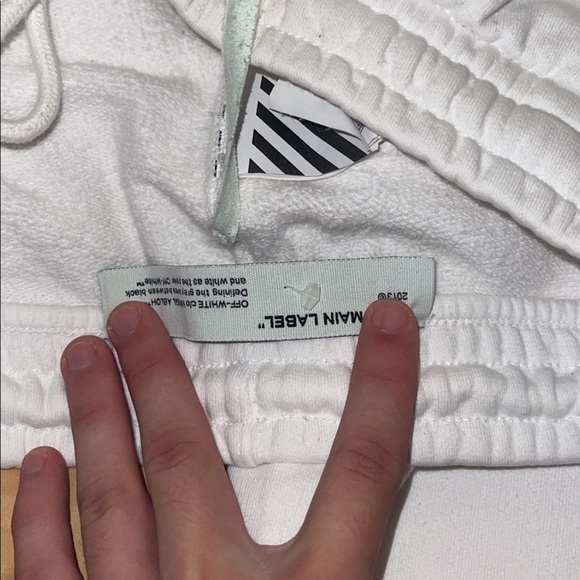 Authentic Off-White “Golden Ratio” White/Neon Sweatpants. From Neiman Marcus - Picture 5 of 5